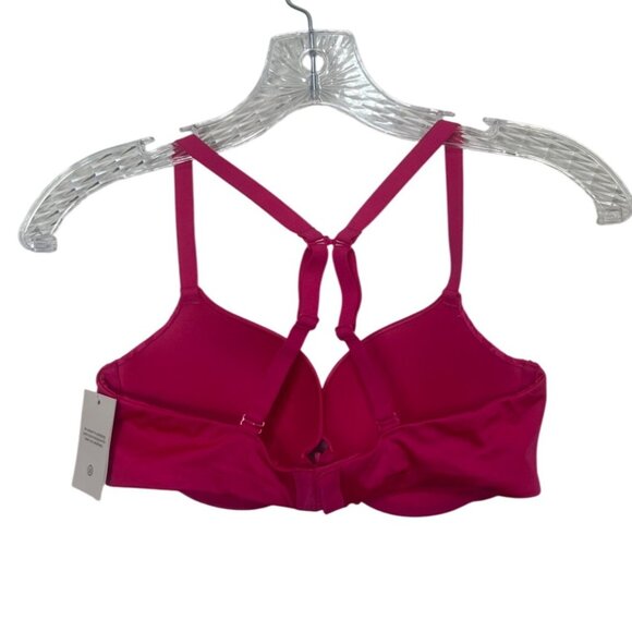 Auden Push Up Bra 32D Pink Radiant Plunge Coverage Convertible Straps - Picture 2 of 9